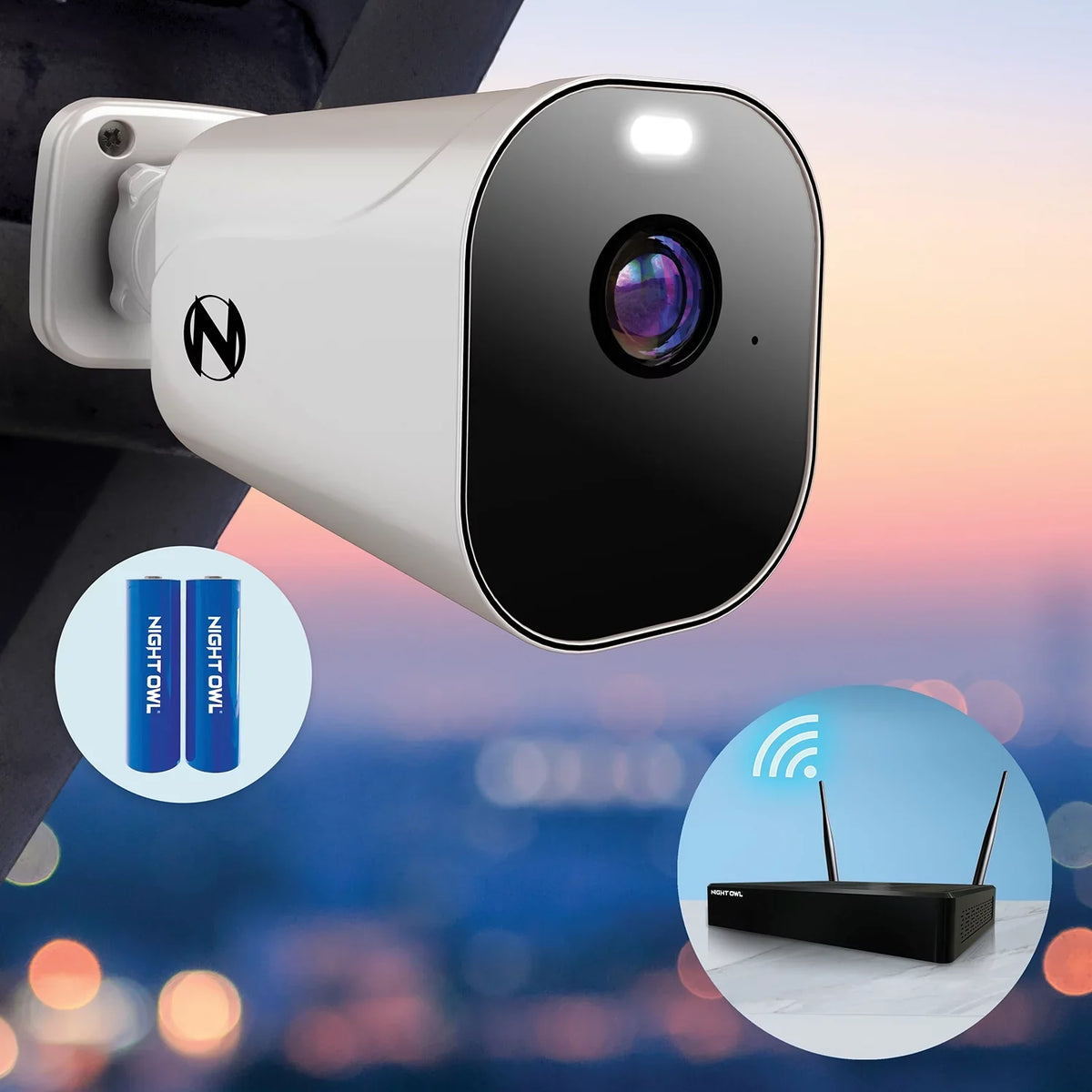 1TB 10 (Battery) Wi-Fi Channel Cameras Owl Spotlight 1080p NVR Free Hard 3 Night Drive HD 4K with and Wire