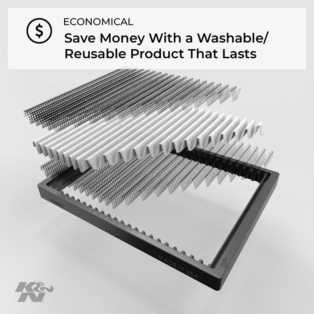 Air Chevy/GMC/Buick/Saturn Cabin Filter: Enclave, For Washable Select and (Traverse, K&N Outlook) Designed Vehicle Reusable: 2007-2016 VF1012 Acadia, Models,