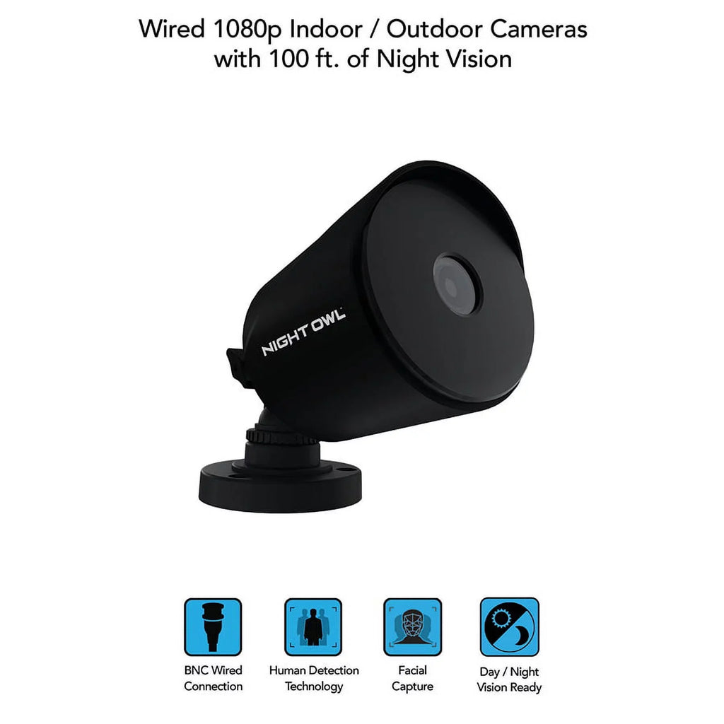 Security 4 Wired Surveillance Indoor with Night Cameras Cameras, Bullet Owl HD Outdoor with 1080p DVR 8 CCTV, Drive, 1TB Vision Camera System Night Channel Hard