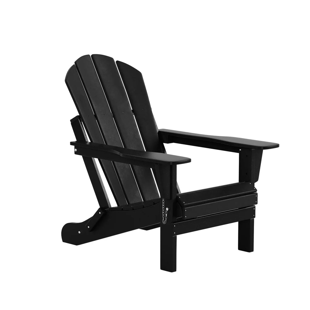 Classic Outdoor (Set Chairs EXTRA Poly Black 4), Patio Adirondack Folding PLATINUM of