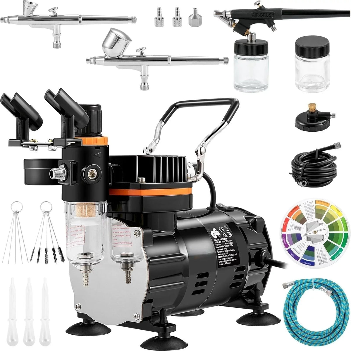 Kit System Nail with BENTISM Gravity Cookie Compressor, Art Airbrush Multi-purpose with Professional Feed Airbrushing Airbrush Tatto Dual-action Kit, Set Airbrushes,
