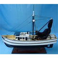 19in. Model Boat Natural Wood x Shrimp 25in. Modern x 5in. Boat Handicrafts Old -