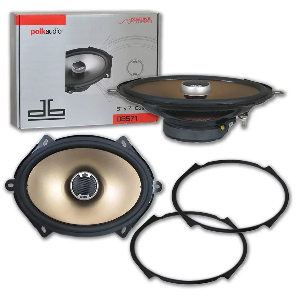 6 5 Coaxial Certified Polk / 8 x 7" Car 2-way Audio Marine Speakers Audio inch x