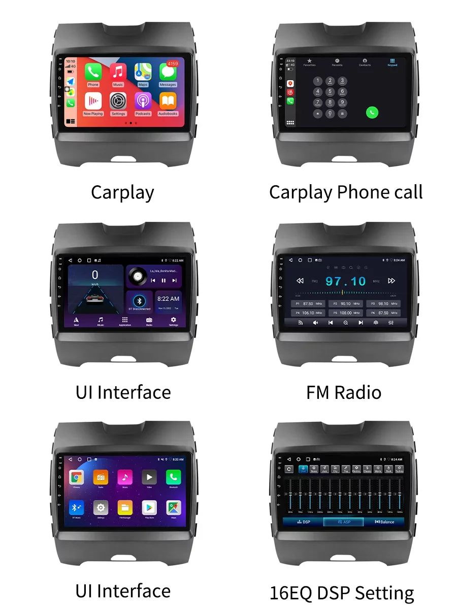 With Bluetoth Multimedia 2015 Navigation For - GPS Android 2 Carplay Auto Radio Edge Android Screen 2018 Stereo Car