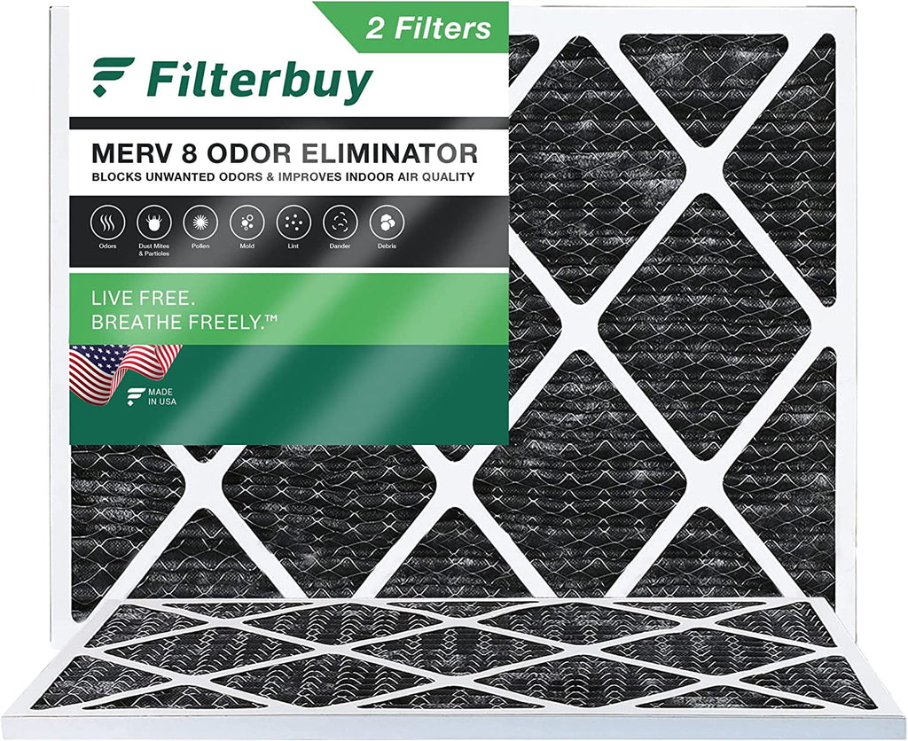 Odor Carbon 8 Eliminator with AC 20x24x1 Filterbuy Activated Pleated Filters (2-Pack) HVAC MERV Furnace Air