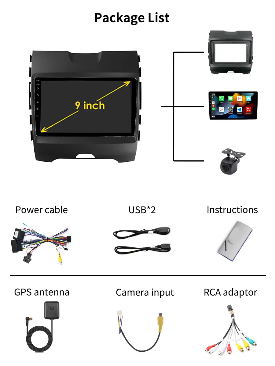 With Bluetoth Multimedia 2015 Navigation For - GPS Android 2 Carplay Auto Radio Edge Android Screen 2018 Stereo Car