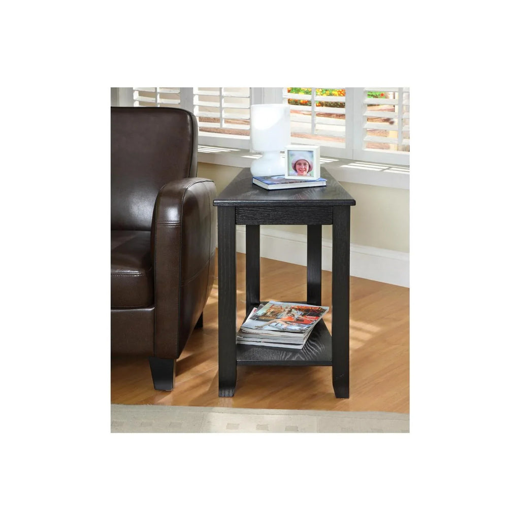 Black Bottom a Side Benzara Wood Table With Chair Shelf, Wedged