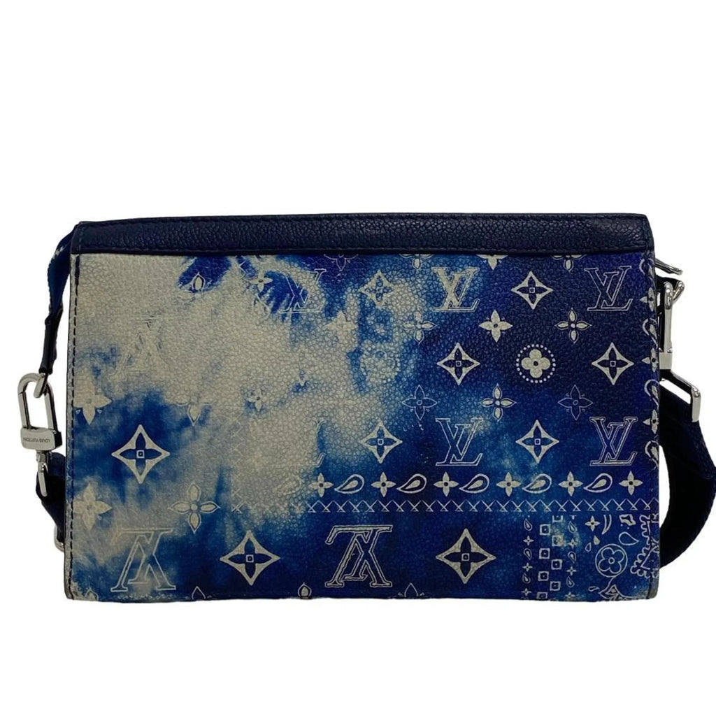 Men's (Fair) Pre-Owned Bandana Shoulder Blue Bag Wallet Wearable Monogram Gaston M81431