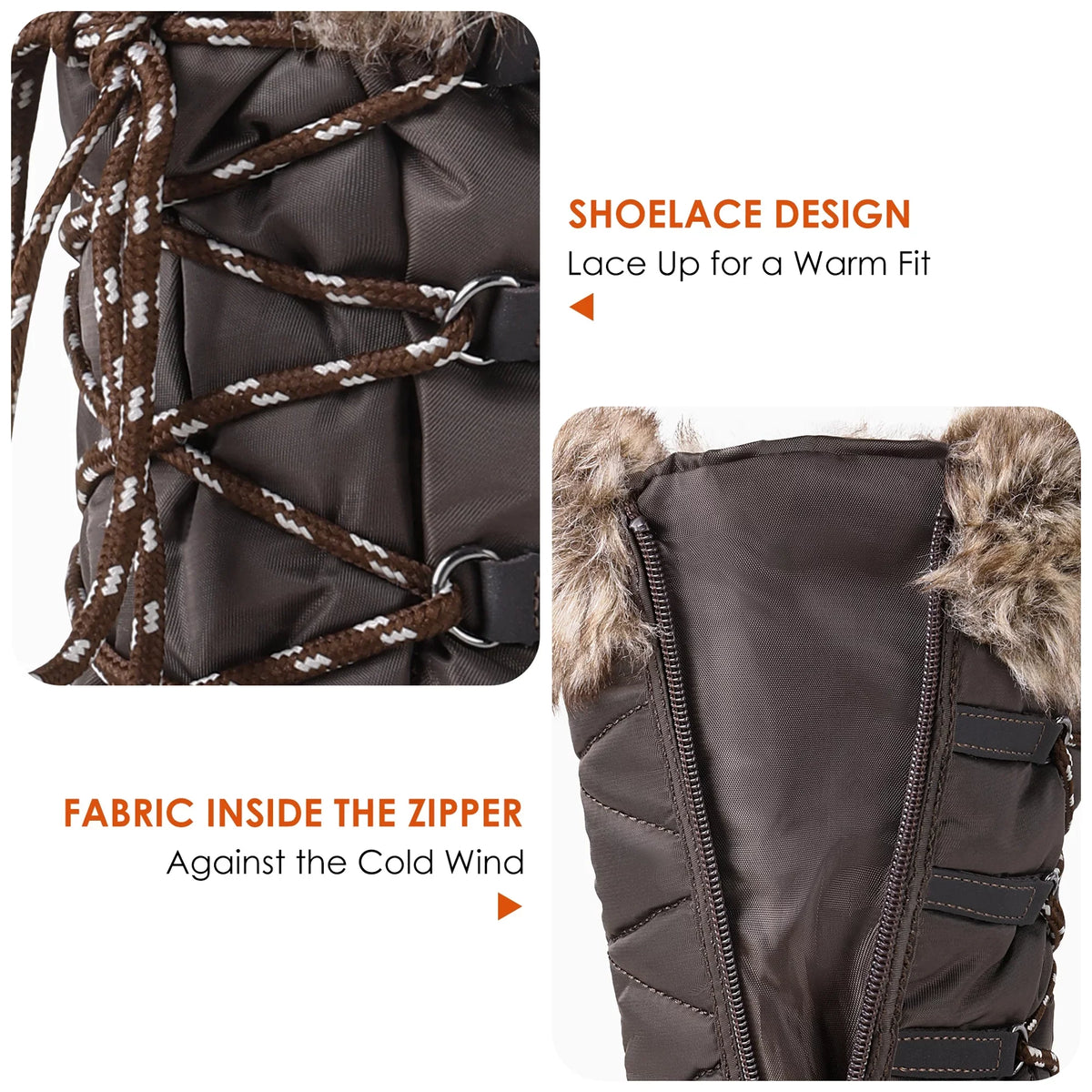 Warm Mid PAIRS Waterproof Winter Women's Snow Hiking Calf Boots Boots Faux DREAM Outdoor