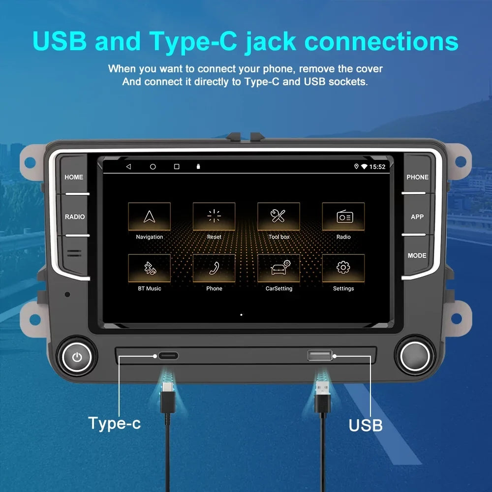 CC Car Player 7" Golf Navigation 4+64GB Touch Volkswagen Jetta Passat Screen GPS Stereo Carplay Amarok VW Polo Bluetooth For Radio