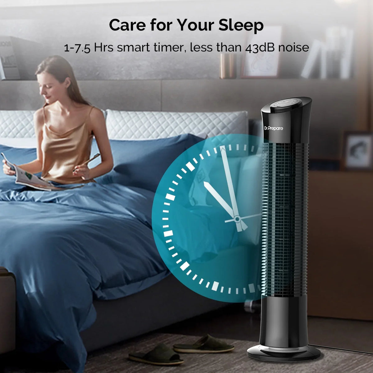 Fans Oscillation Prepare Floor Speeds/7.5h w/Remote/3 for Tower 30’’ Home/Office Dr. Fan，Portable Stand Timer