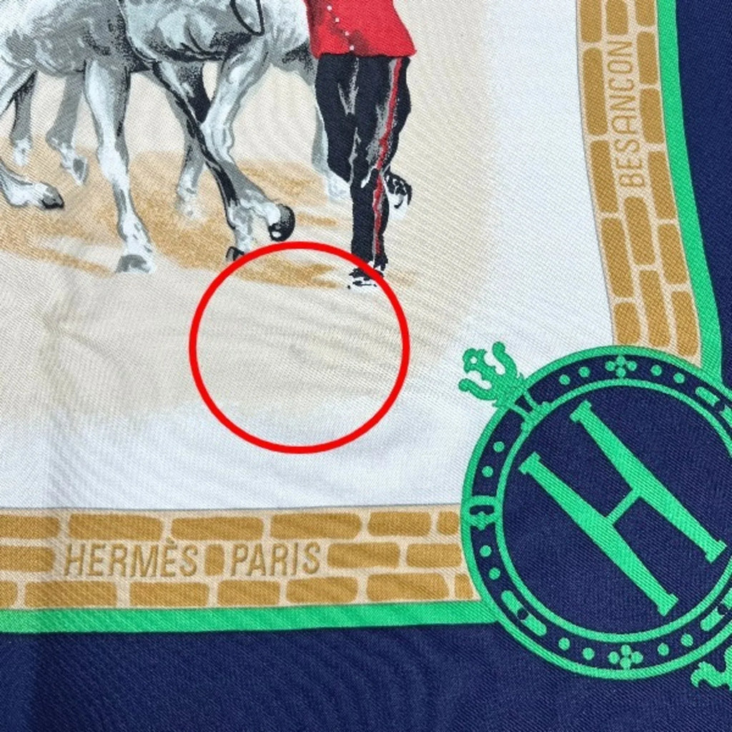 Pre-Owned Navy Hermes HERMES HARAS Scarf LES (Good) NATIONAUX Kare90