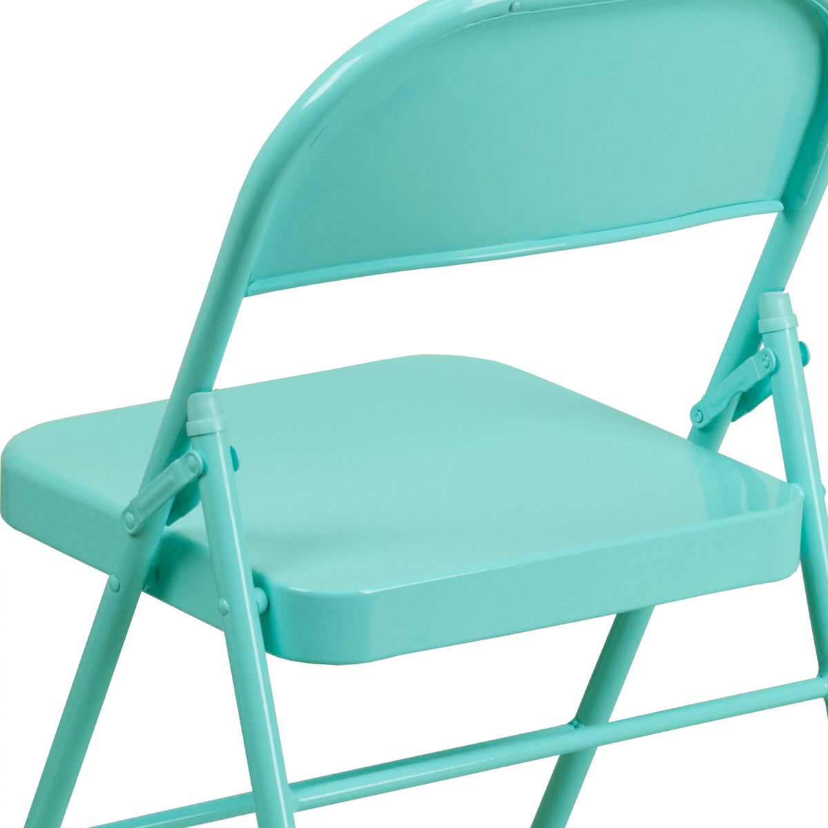 Teal Series Flash Furniture Metal Tantalizing & Hinged Triple Double Chair Folding Braced HERCULES COLORBURST