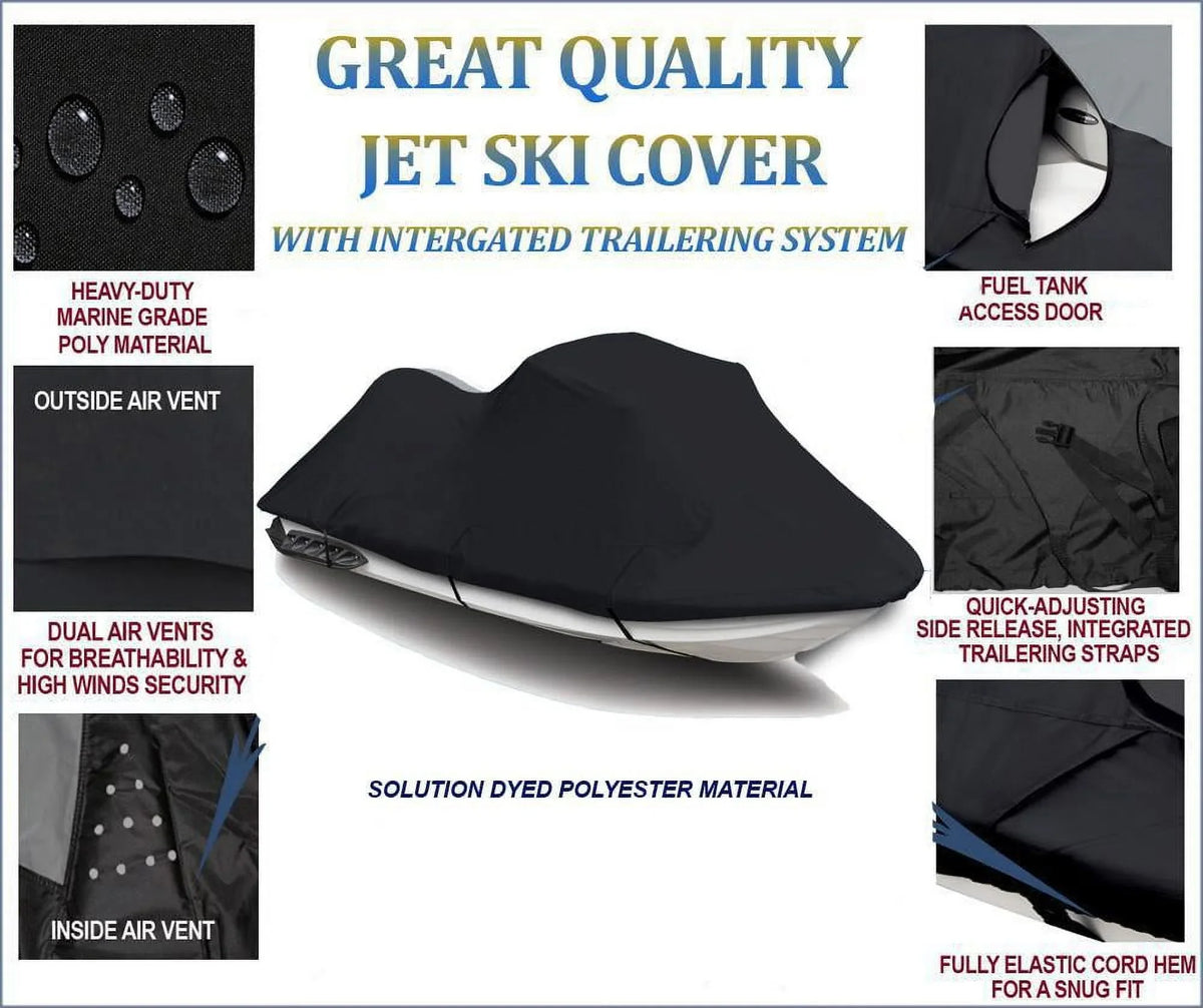 Cover JetSki Seater Pro 1999 Jet BLACK Ski Compatible 785 for 1-2 2000 Cover DENIER Polaris 600