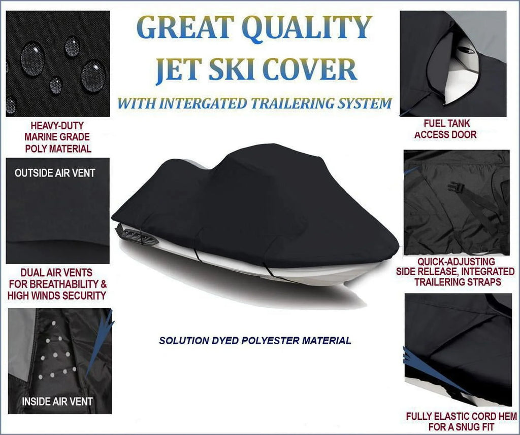 Compatible BLACK 1997 Cover Cover 1998 Seater 1999 Jet SLX 1995 for Ski Jet 1996 1-2 2001 Ski 2000 Polaris