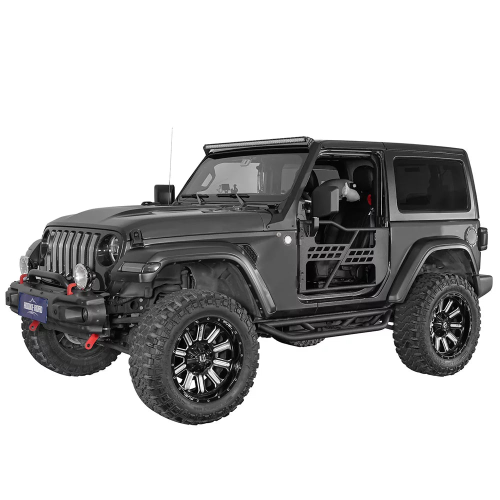 Tubular Steel Door Wrangler Road Fit 2-Door Jeep 2018-2023 Half JL Black Frame Guards Hooke