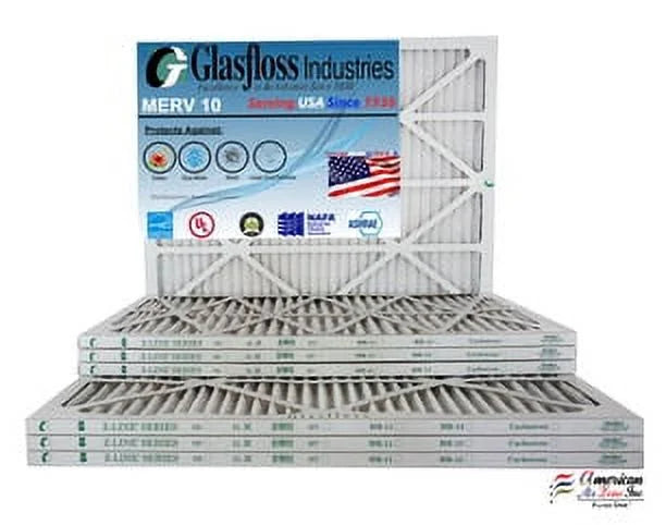 Pack 35.5x7/8 - 11.5 x Air Filter - Furnace 10 inch) (Actual Made USA - Glasfloss MERV of in 4 Size: - 12x36x1