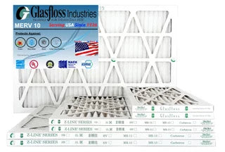 Furnace (Actual 24.5x7/8 x Made Air - Filter Size: 10 - Glasfloss 18x25x1 USA - 17.5 -Qty:12 inch) MERV in