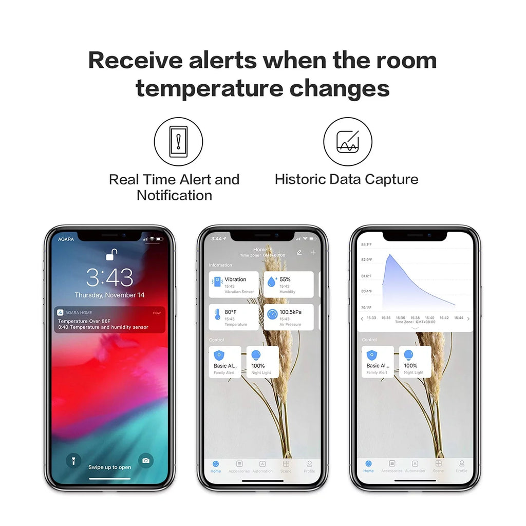 REQUIRES Sensor Automation Temperature HUB with Home HomeKit Smart Monitoring for Sensor Humidity and Compatible Aqara AQARA Remote