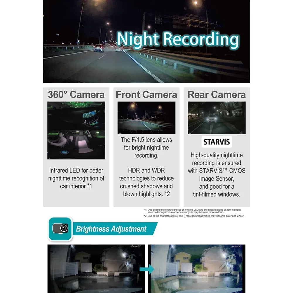 Simultaneous All Box) 3-Ch Built-in Impact Razo Card (Open Surroundings Covering Blind DC4000RA, Dash All 360-Degree Records Recording, at microSD 32GB with G-Sensor Detection Spots, GPS, Cam - Once,