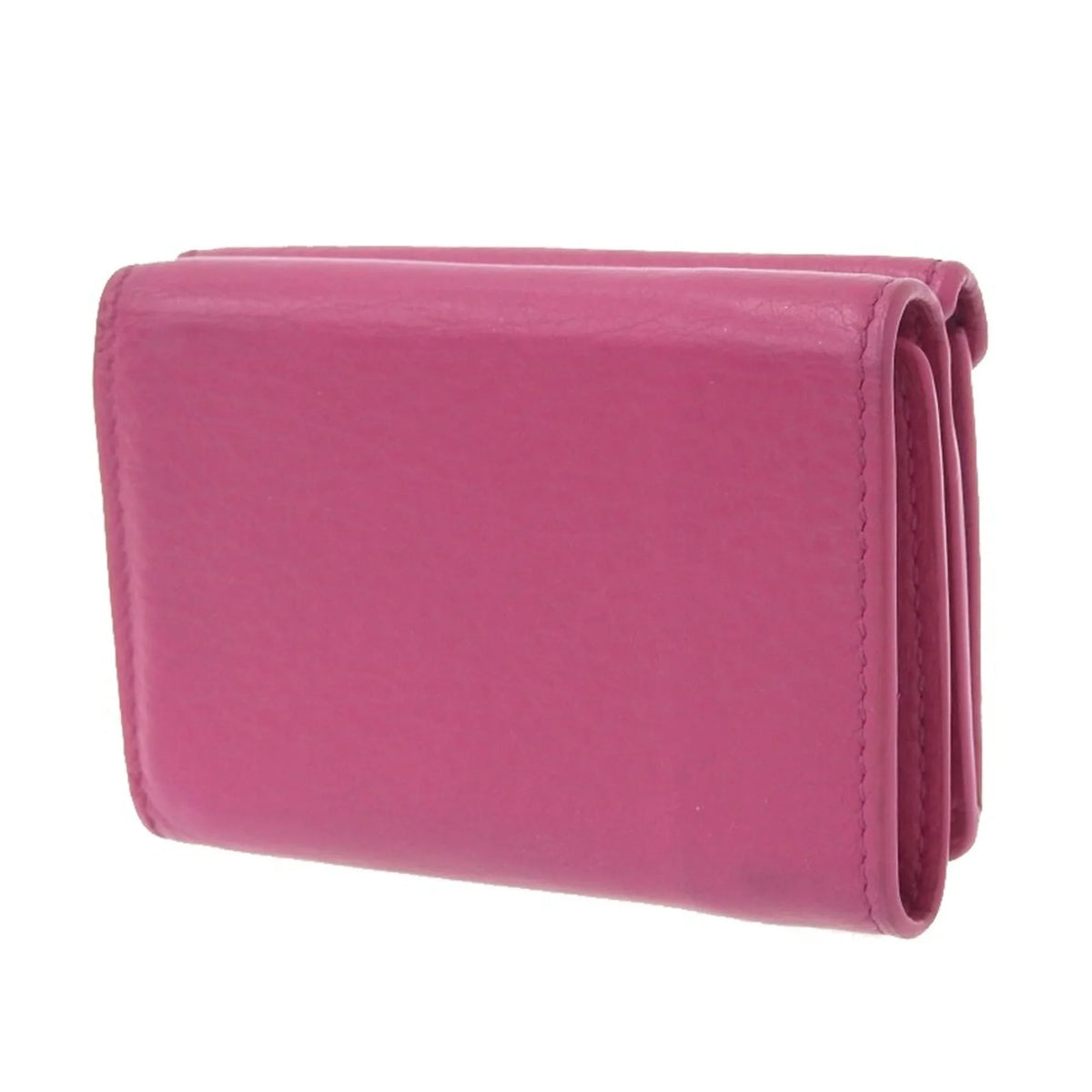mini leather 391446 paper Pre-Owned tri-fold pink Balenciaga BALENCIAGA wallet hook (Good) with