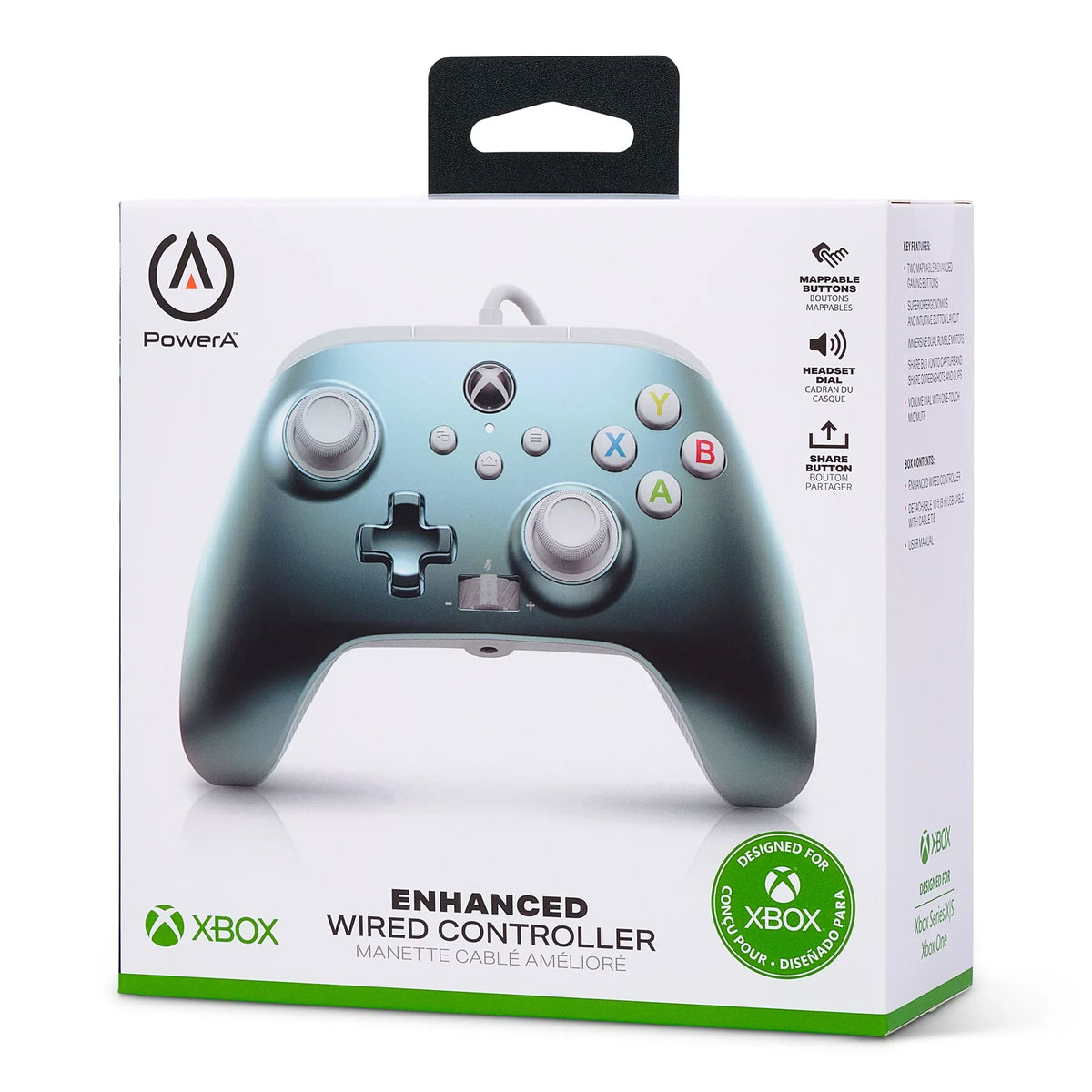 Controller Enhanced PowerA Wired for Xbox Metallic Series Ice X|S -