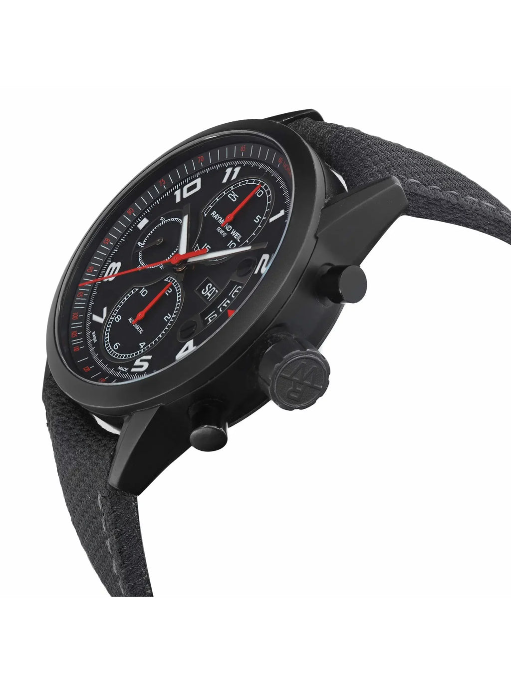 Steel Watch Freelancer Men's Automatic Dial Raymond Black Weil 7730-BK-05207