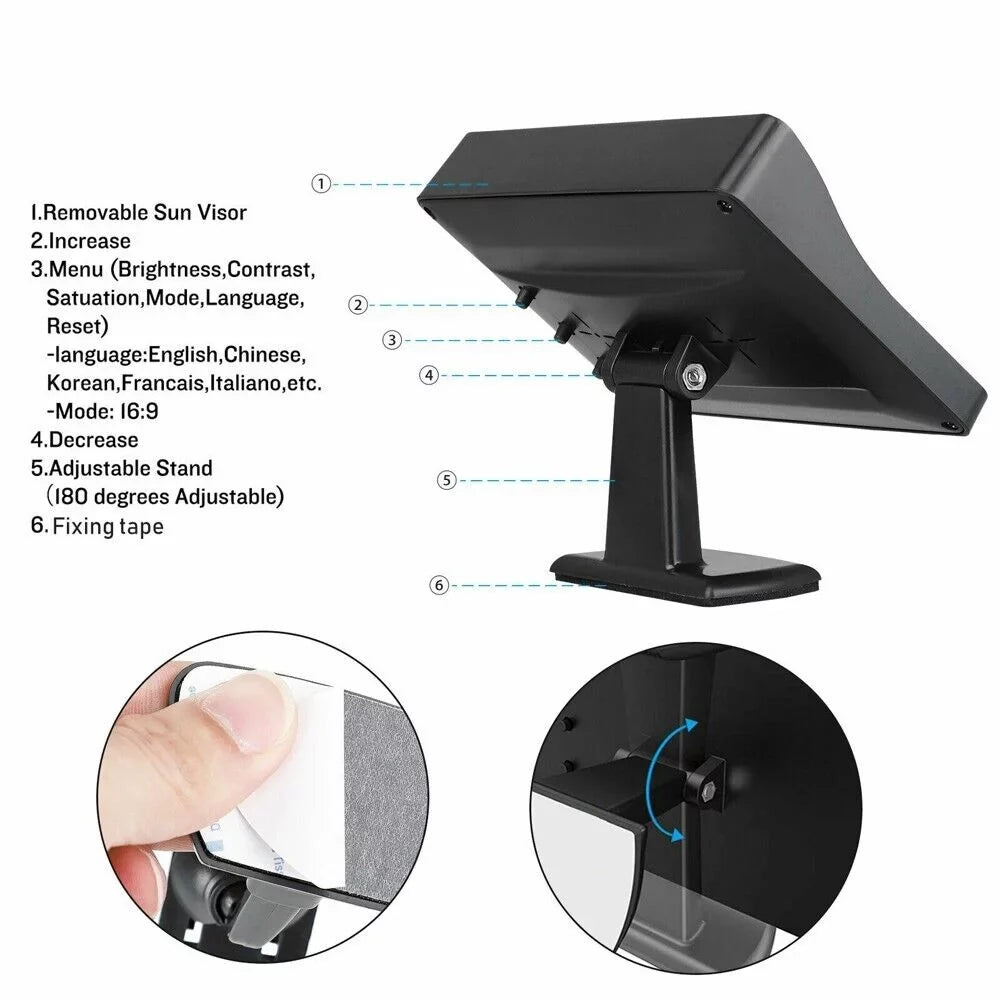 Rear Night Wireless Car 4.3 Camera Vision+ View HD Monitor System Parking Backup