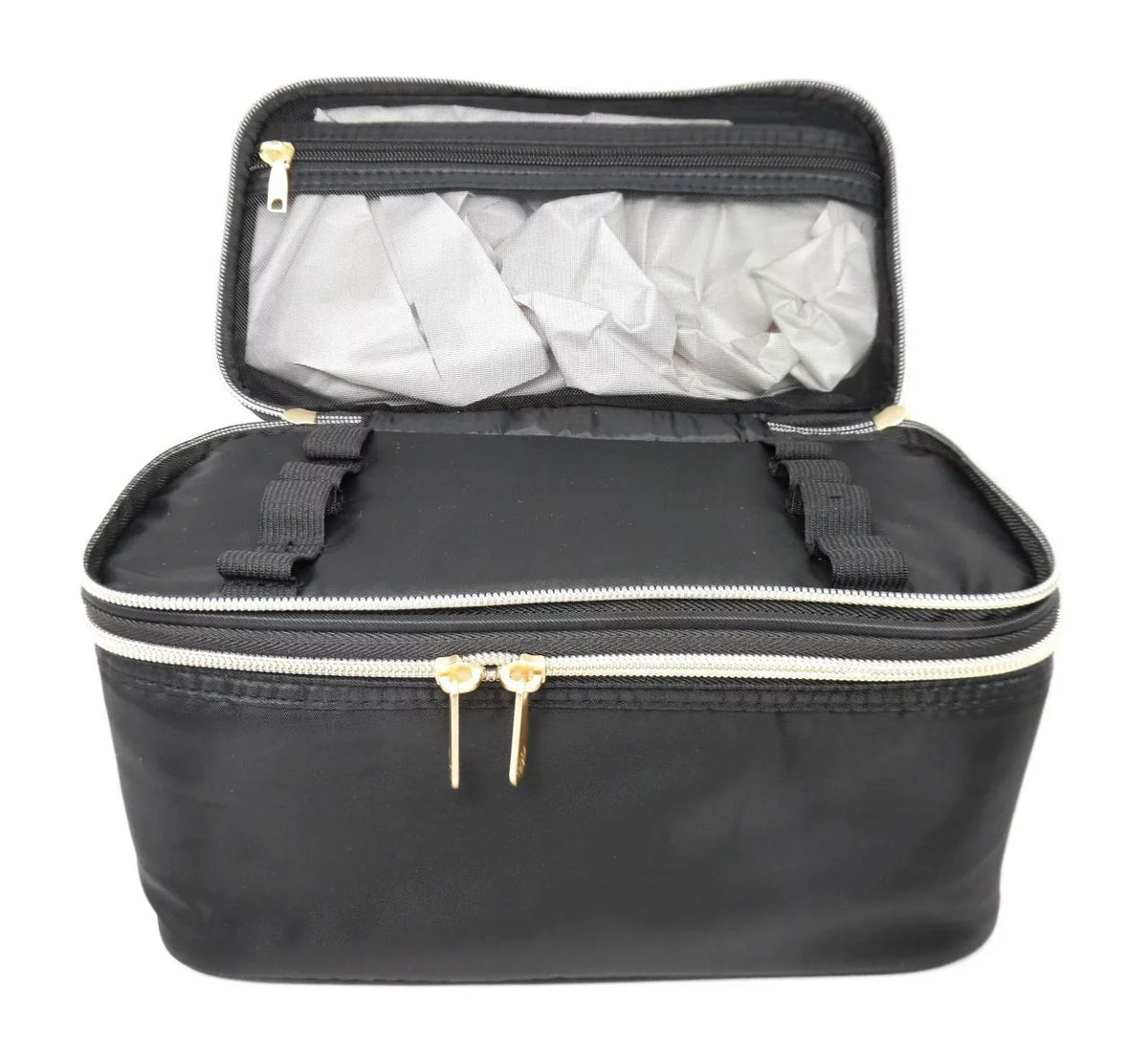 Train - Black Double Sonia Zip Makeup Bag Black Case Kashuk