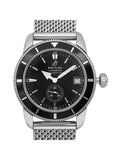 Heritage Steel A3732024-B869SS Mens Breitling Watch 38mm Black SuperOcean Dial