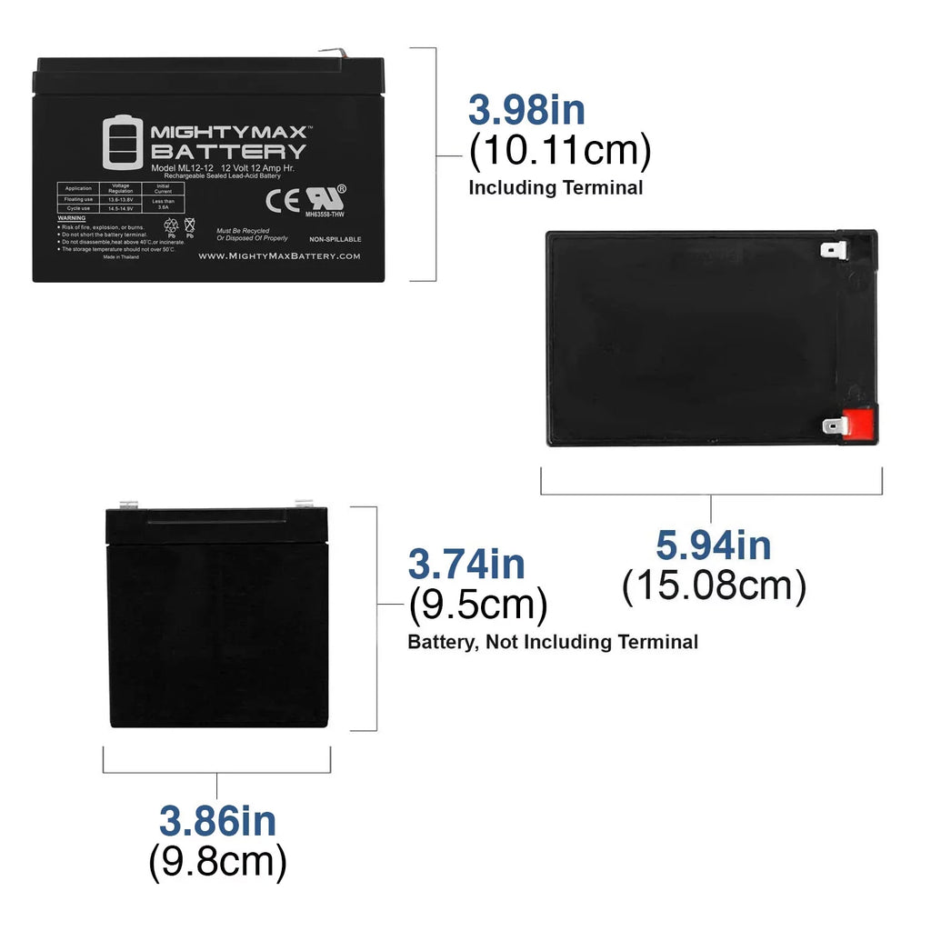 Battery LIFAN for 1Amp Replacement + Charger 12AH LF8500iE-CA 12V 12V