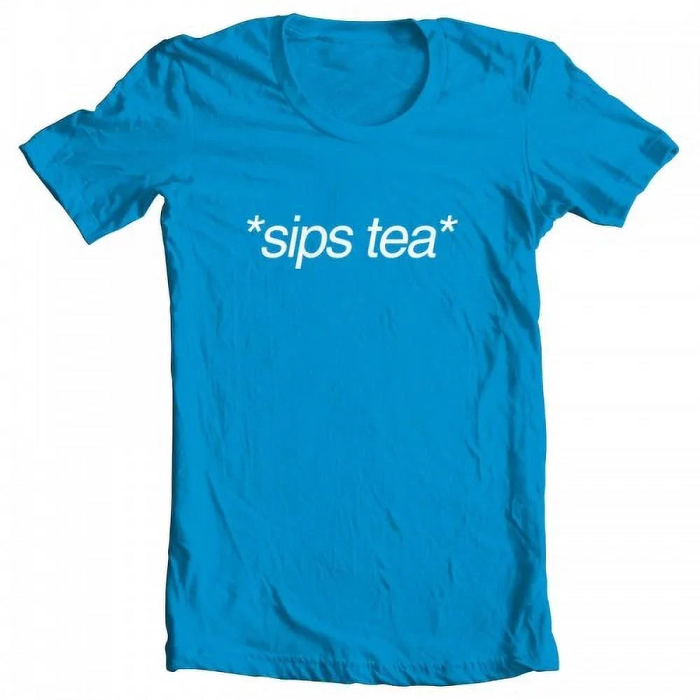 Small T-shirt TEEZ Original Sips Artwork Turquoise GEEK Kermit Women's Meme Inspired by Tea