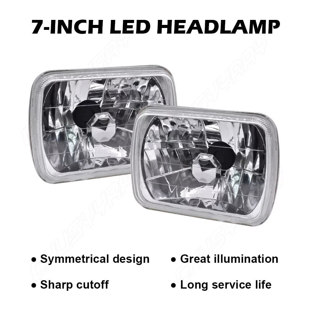 5X7 Beam YJ LED Rectangle Jeep XJ Hi-Lo Wrangler Cherokee For Headlights 7x6