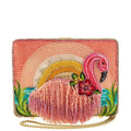Multi New Pink Mary Flamingo Tropics Frances Beaded Bag Handbag Crossbody