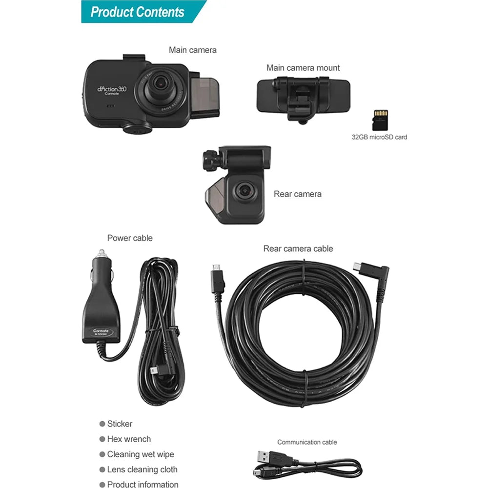 Simultaneous All Box) 3-Ch Built-in Impact Razo Card (Open Surroundings Covering Blind DC4000RA, Dash All 360-Degree Records Recording, at microSD 32GB with G-Sensor Detection Spots, GPS, Cam - Once,