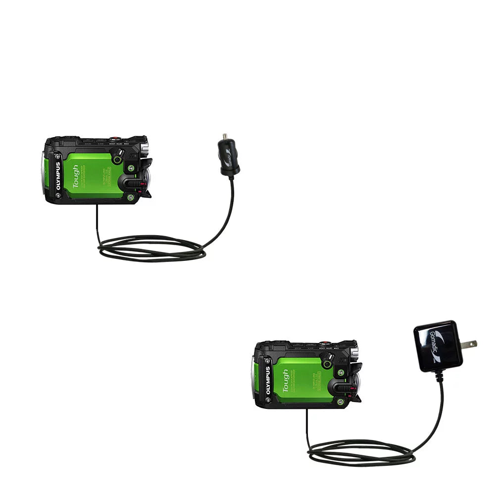 Gomadic Wall Charging Olympus Essential both Wall Options Car and TipExcha Car - Charger Tough TG-Tracker Kit Includes suitable AC for and the with DC