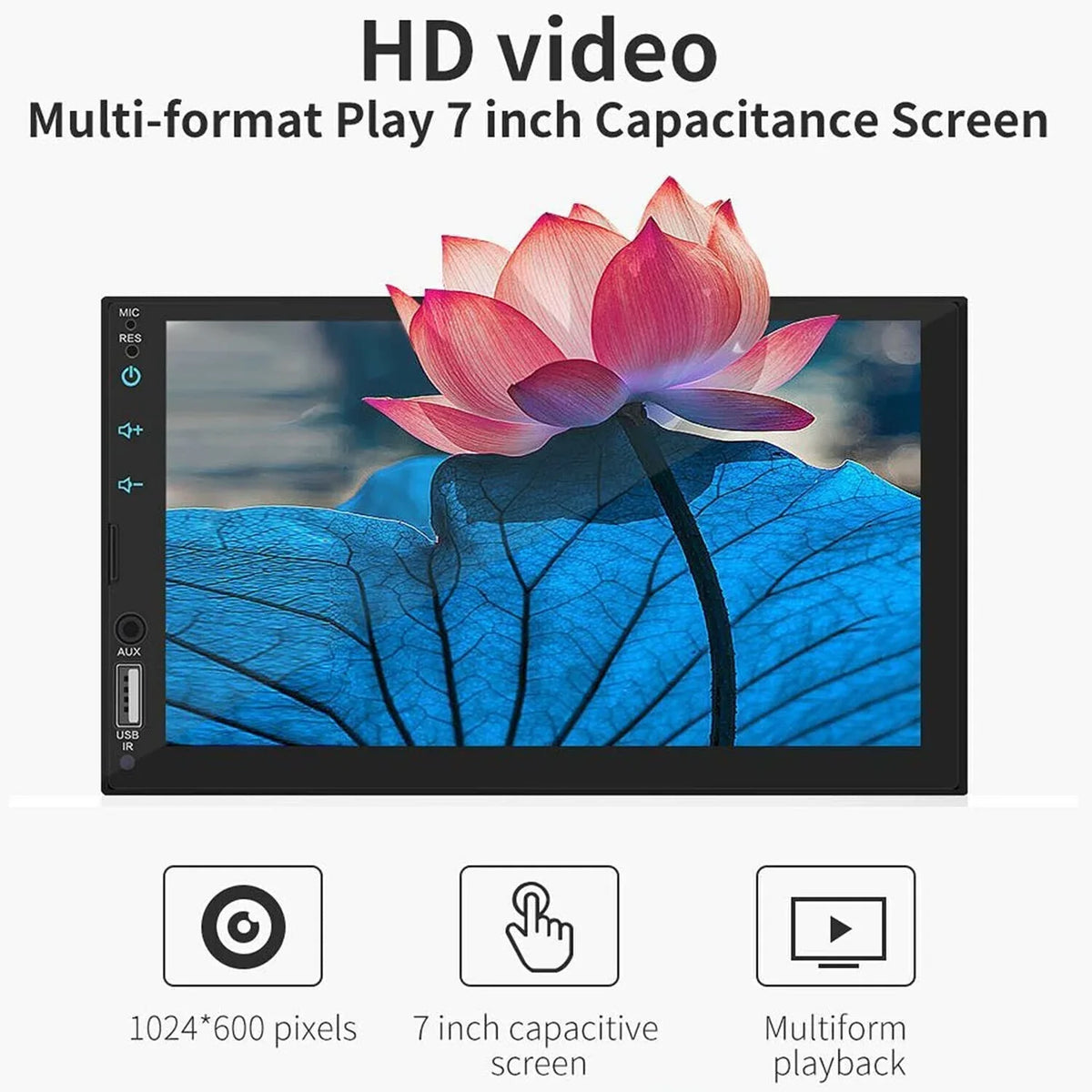 Android/ Touch Player Radio Double Screen 7" Carplay Car 2Din Camera 12LED + Stereo