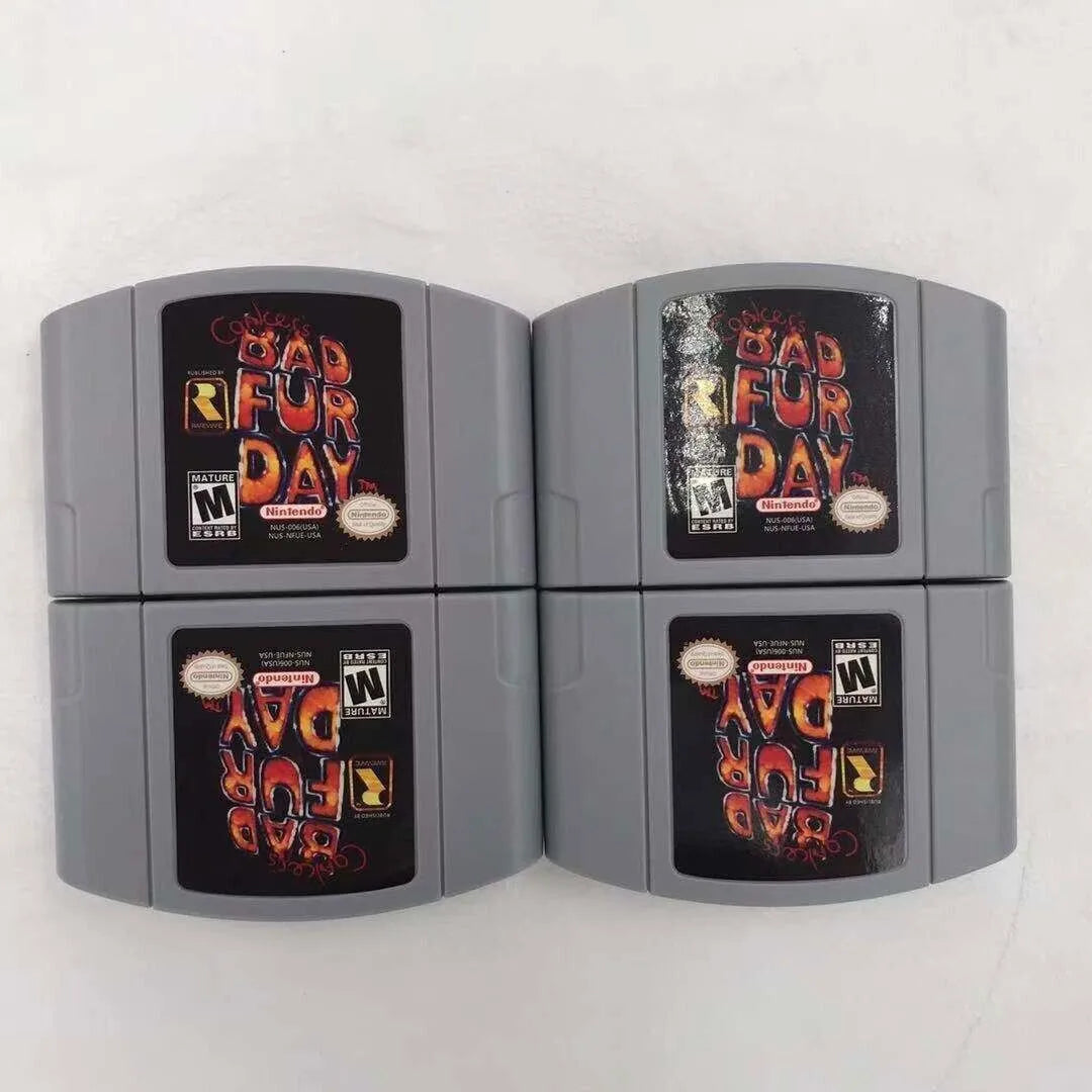 video game n64 fd- bad Conkers day fur nintendo card