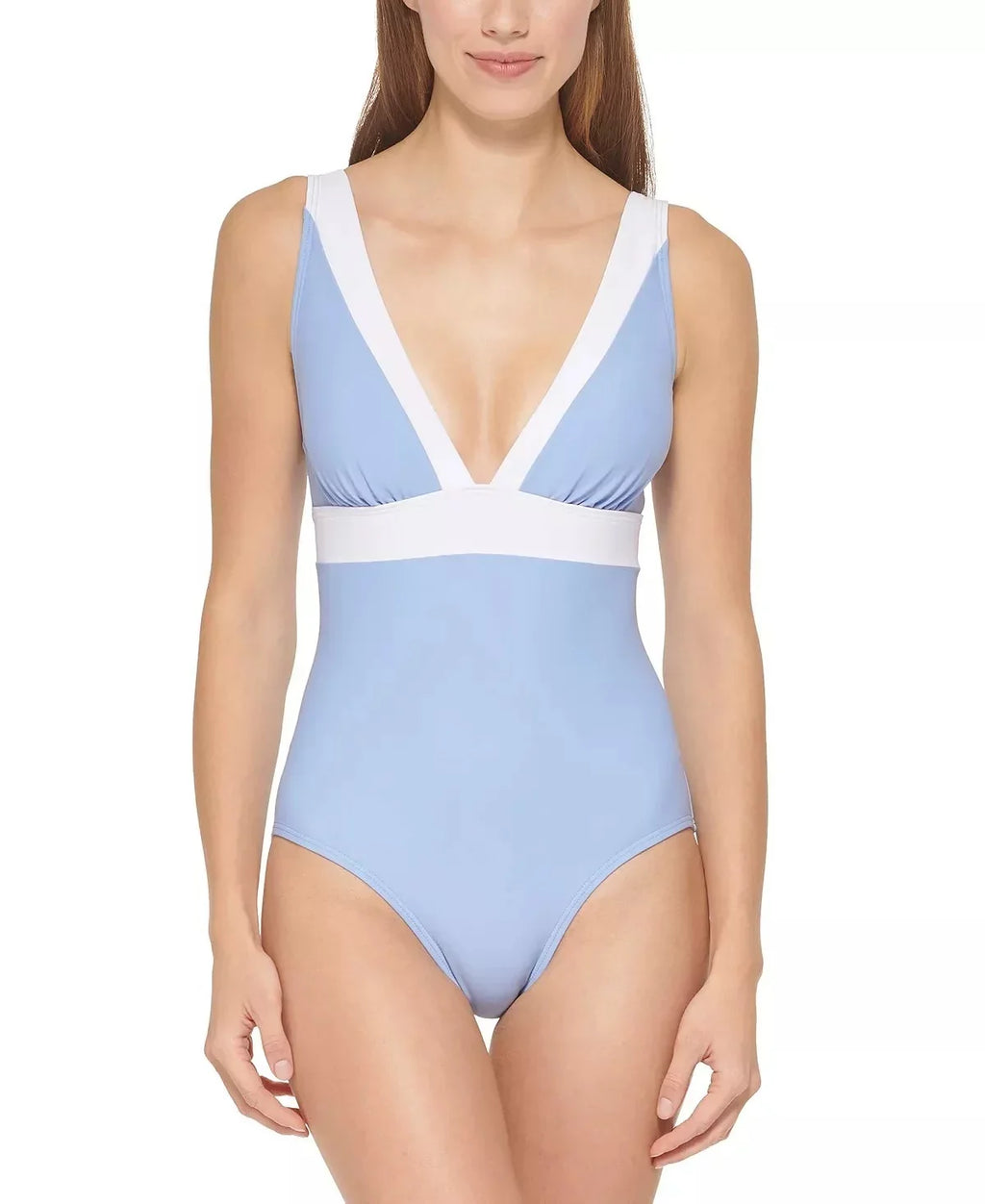 Deep 18 DKNY US Swimsuit, V-Neck HYDRANGEA One-Piece