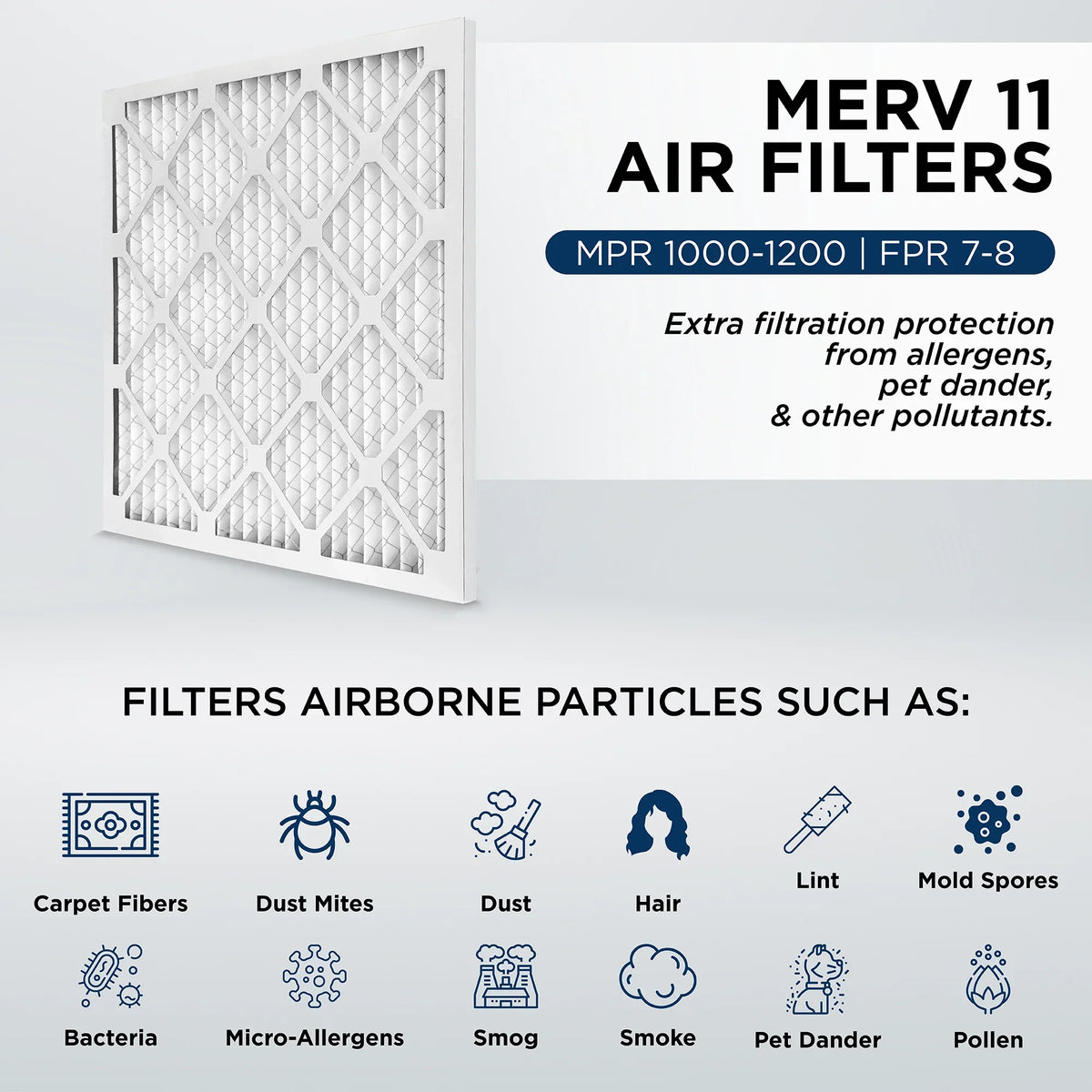 MERV 18x20x2 2" x Size: 11, Furnace Actual by Case Pleated 19-1/2 of Filters Air 17-1/2 AC Pamlico. 12. 1000 x MPR 1-3/4