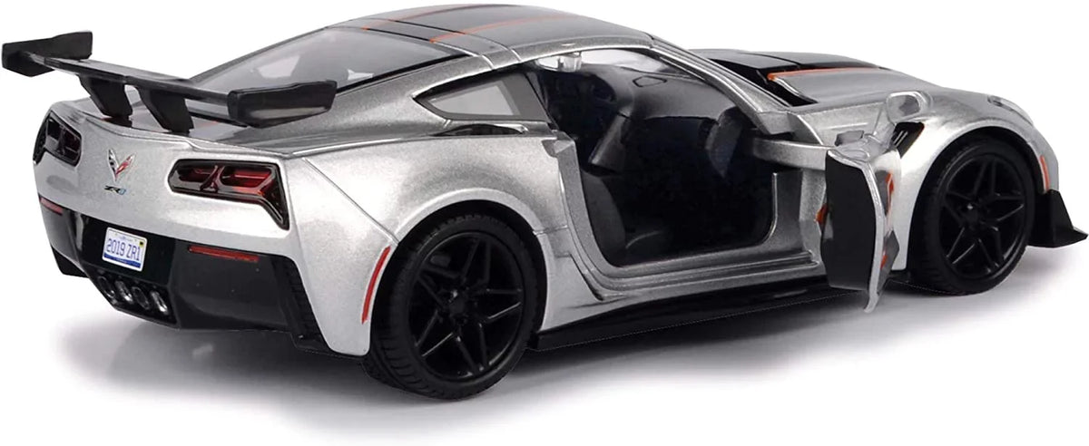 Silver Diecast - Motor Toy 73785SV Model ZR1 Max 1/24 scale - #2, 2019 Corvette Car Chevy