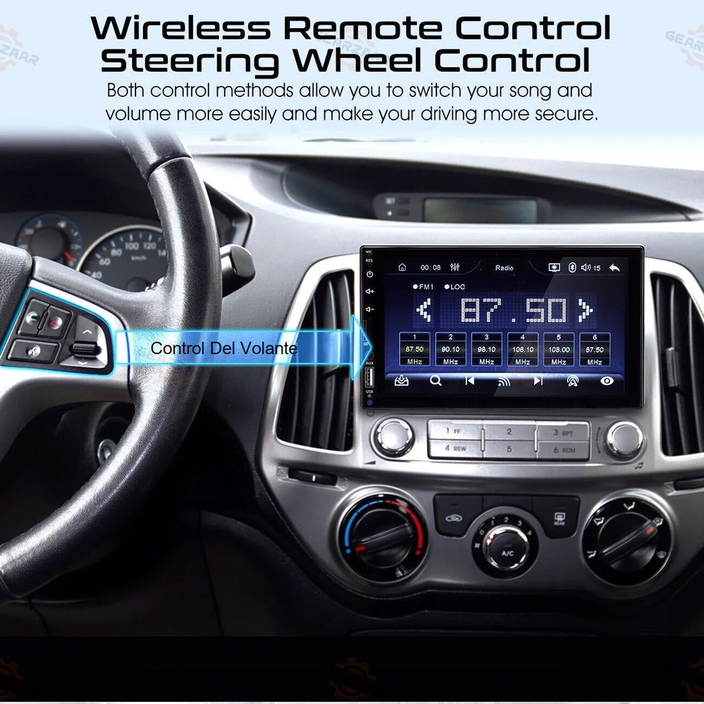 Android/ Touch Player Radio Double Screen 7" Carplay Car 2Din Camera 12LED + Stereo