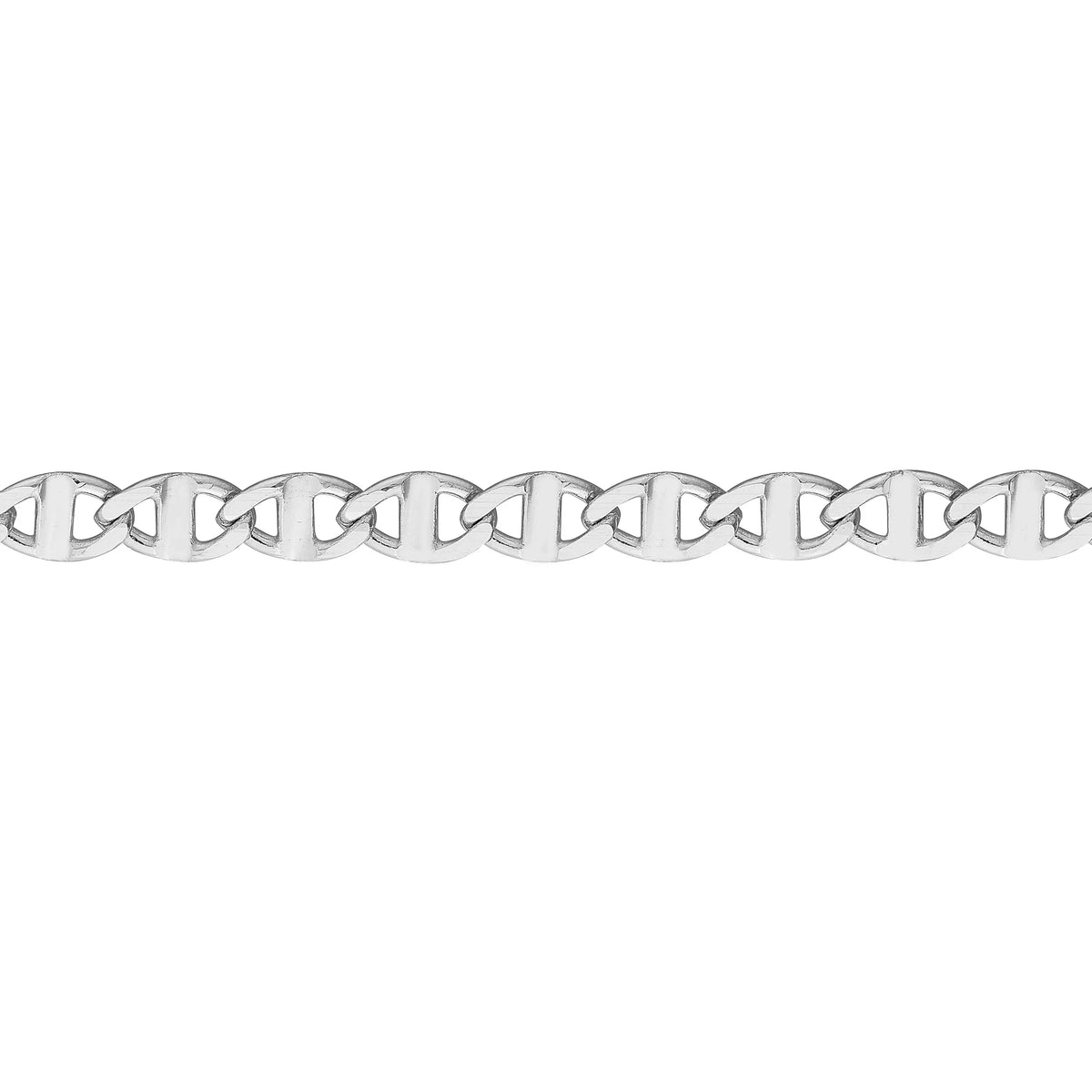 Women's Flat 9"-10" Gold White 14K Anklet Mariner Link 2.20mm Adjustable
