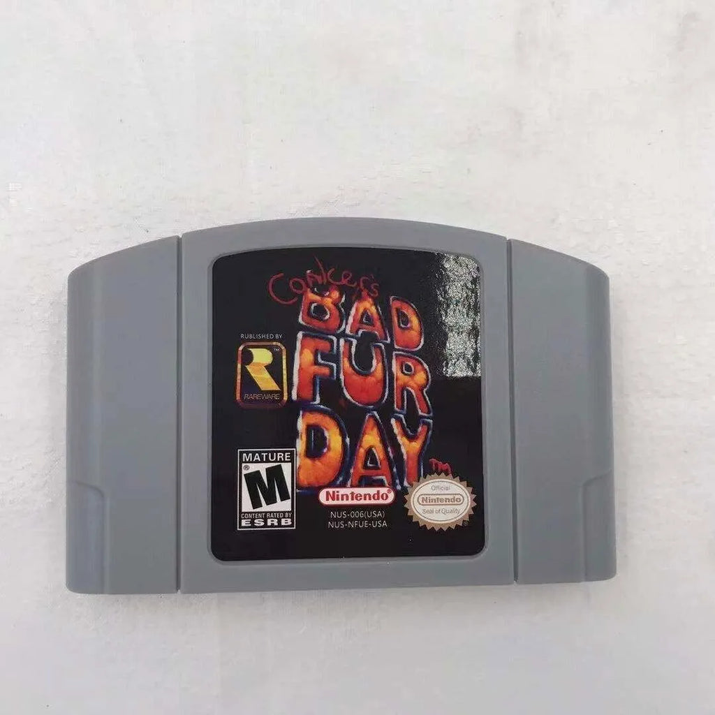 video game n64 fd- bad Conkers day fur nintendo card
