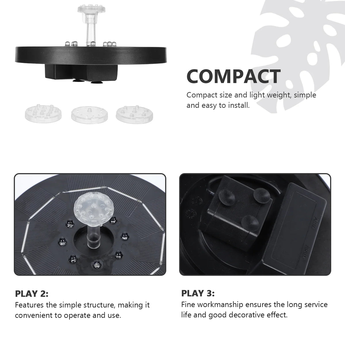 1 Pond Fountain LED Fountain Solar Creative with Fountain Light Guichaokj Outdoor of set