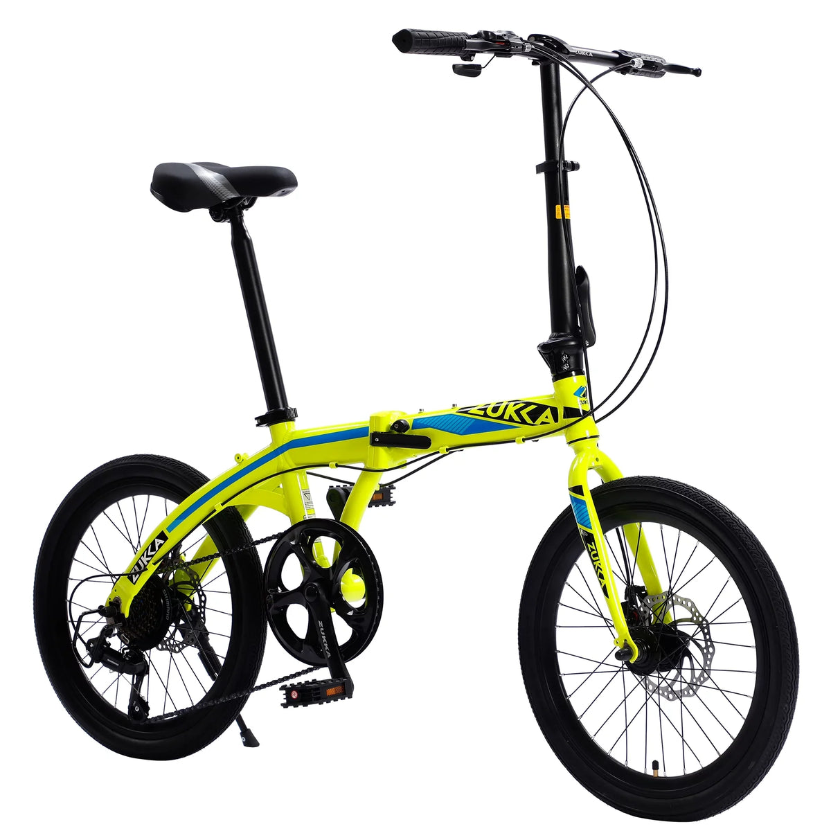 Bike, Aluminium Alloy City Yellow 8 Folding Speed Bike, 20" Frame,