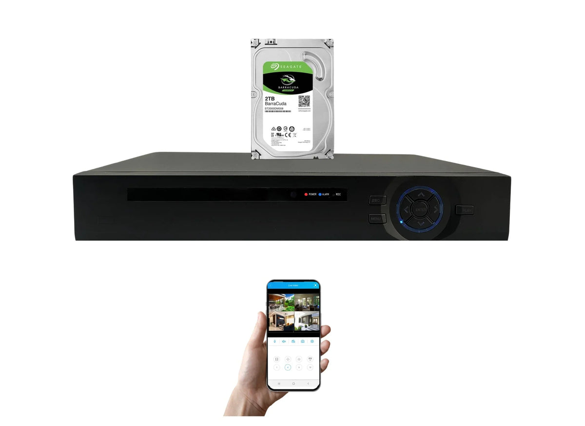 Channel TVI Camera DVR 16 Drive Recorder CVI Definition Hard Evertech Digital Video High Security 2TB AHD Analog