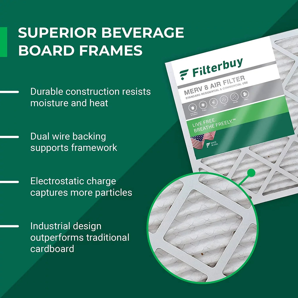 Rheem, 8 17.5x21x5 for AC and Ruud, Air Filterbuy HVAC MERV Pleated Furnace Filters Protech (2-Pack)