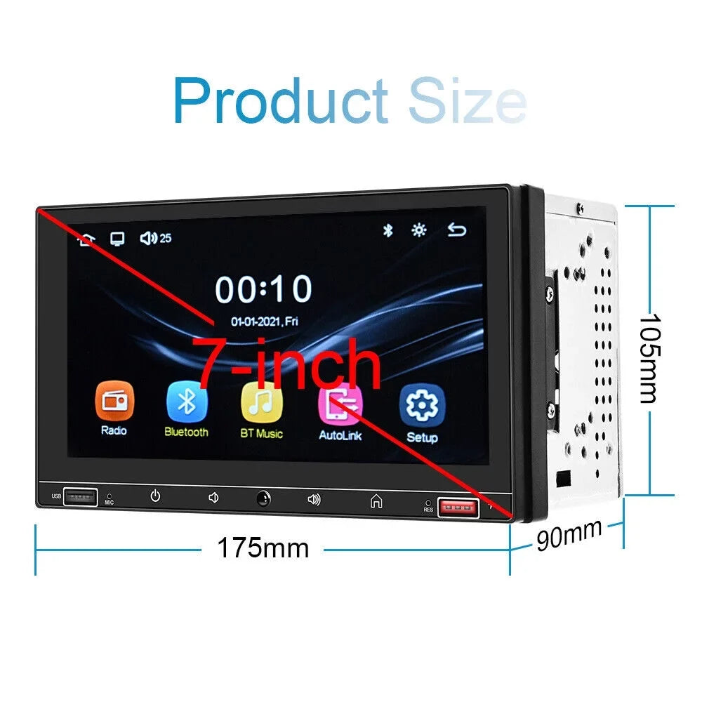 Car Stereo Mirror Link Radio, Carplay Screen, 7" & MP5 FM Camera Play KingFurt HD with Auto Android