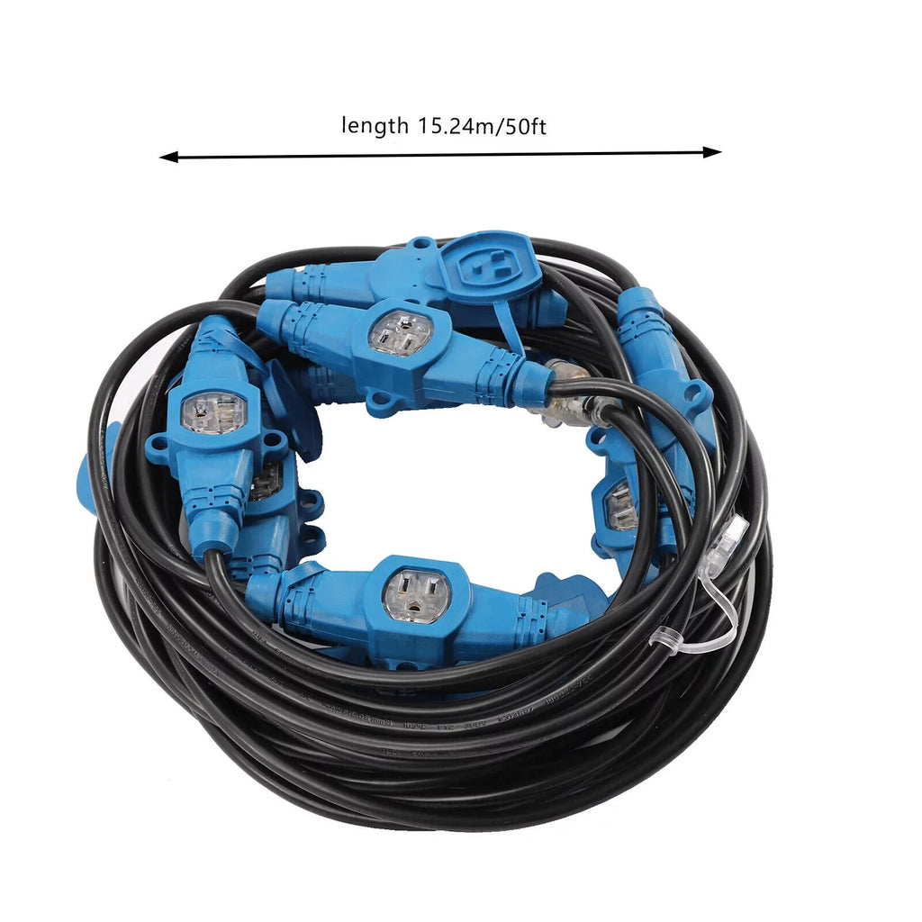 Outdoor 50 Extension 12 50FT Feet Power Outlet Cable Multiple Eleven Gauge Cord,